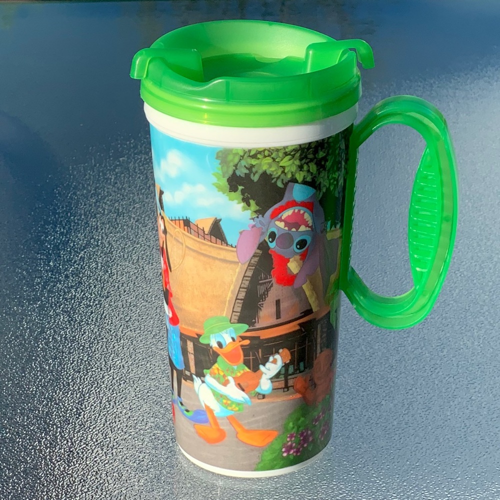 Disney Aulani Hawaii Resort Travel Tumbler Mug, Bright Green Handle and Lid - Picture 3 of 9